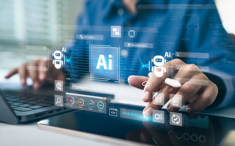 IA Artificial Intelligence technology for data analysis, research, planning, and work generate